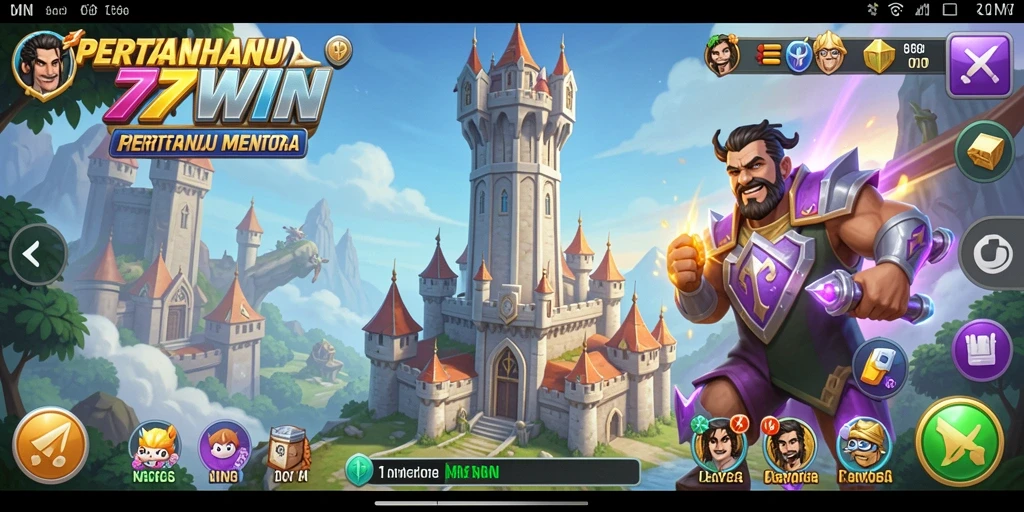 Screenshot menunjukkan menara yang siap bertempur dalam game Tower Defense.