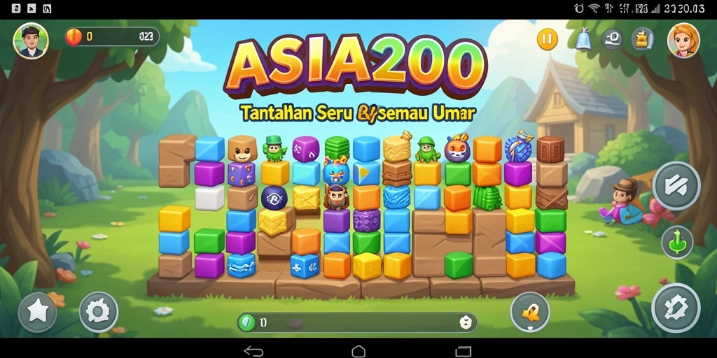 Screenshot gameplay ASIA200 menampilkan tantangan puzzle yang menarik.