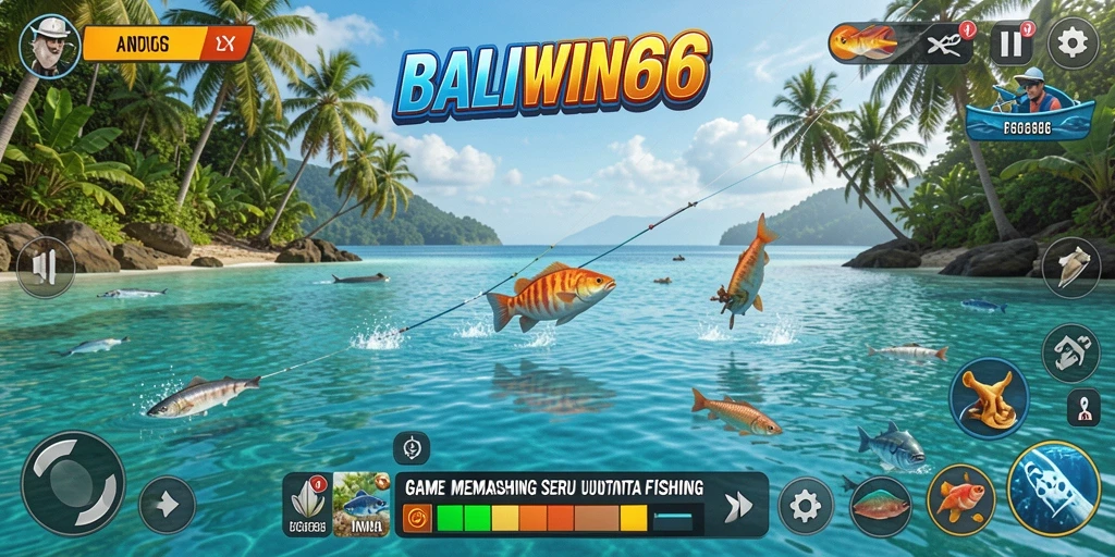 Gameplay BALIWIN66 yang menampilkan momen seru saat memancing.