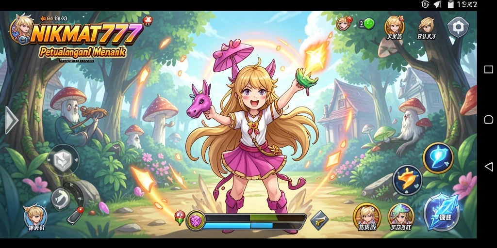 Tampilan gameplay dinamis dan karakter yang menarik di NIKMAT777.