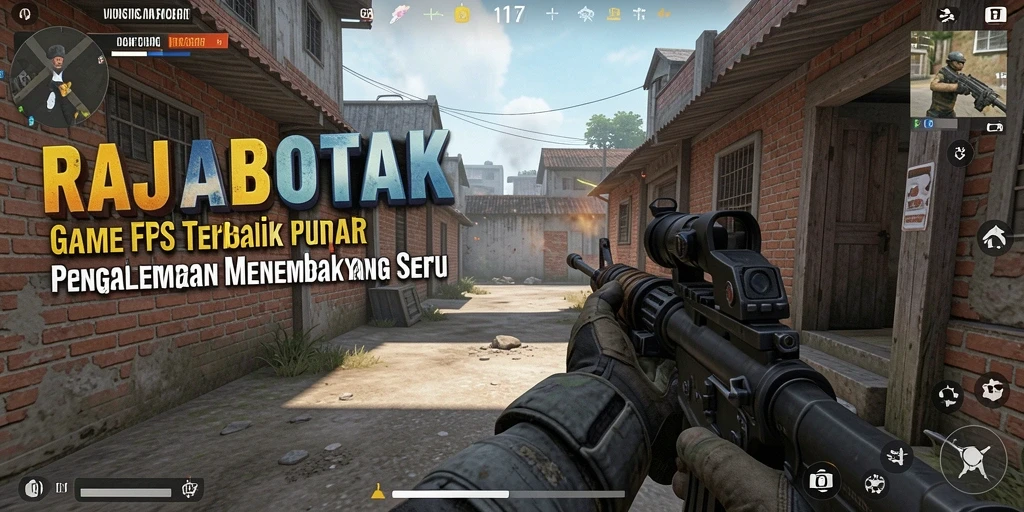 Tampilan gameplay RAJABOTAK dengan aksi tembak-menembak yang seru.