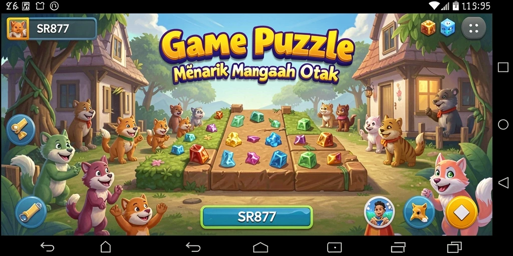 Screenshot gameplay SR877 menampilkan tantangan Puzzle yang menarik.
