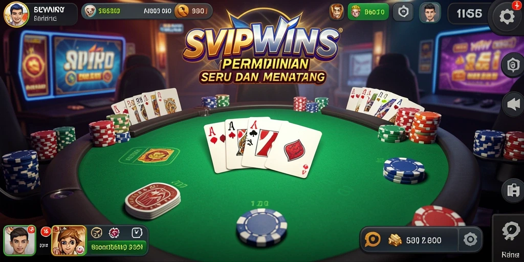 Gameplay seru SVIPWINS yang menampilkan aksi poker mendebarkan.